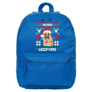 Ger Shepherd Merry Woofmas Cool Gift Christmas Dog Gift 16 in Basic Backpack