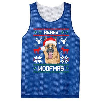 Ger Shepherd Merry Woofmas Cool Gift Christmas Dog Gift Mesh Reversible Basketball Jersey Tank