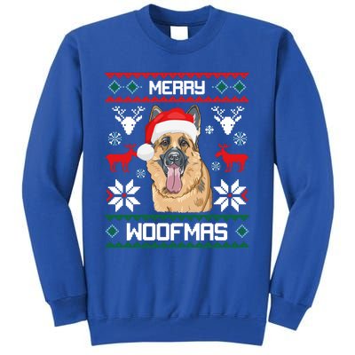 Ger Shepherd Merry Woofmas Cool Gift Christmas Dog Gift Tall Sweatshirt