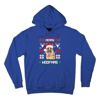 Ger Shepherd Merry Woofmas Cool Gift Christmas Dog Gift Tall Hoodie