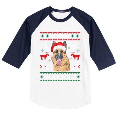 Ger Shepherd Merry Woofmas Cool Gift Christmas Dog Gift Baseball Sleeve Shirt