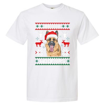 Ger Shepherd Merry Woofmas Cool Gift Christmas Dog Gift Garment-Dyed Heavyweight T-Shirt