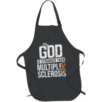 God Stronger Multiple Sclerosis Ms Awareness Orange Ribbon Apron