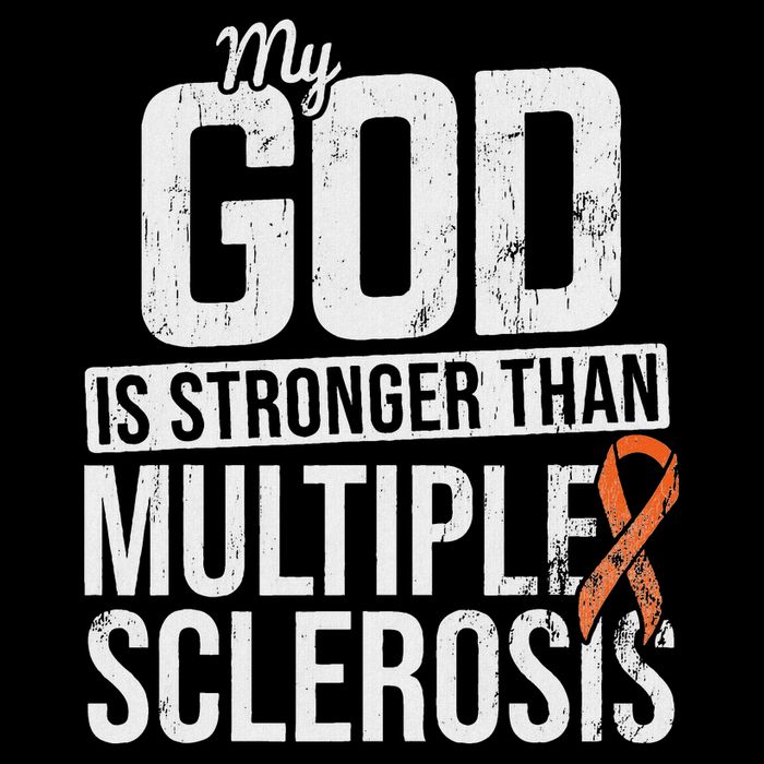 God Stronger Multiple Sclerosis Ms Awareness Orange Ribbon Apron