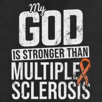 God Stronger Multiple Sclerosis Ms Awareness Orange Ribbon Golf Towel
