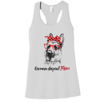 German Shepherd Mom Happy Mother's Day Red Headband Gift Women's Racerback Tank