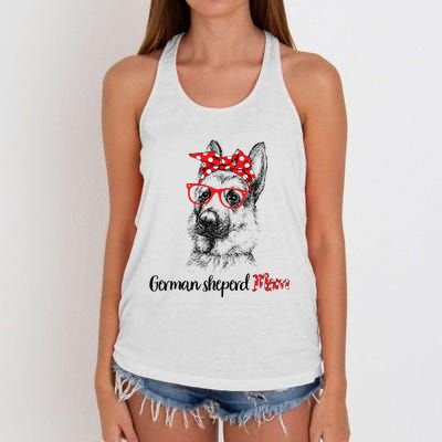 German Shepherd Mom Happy Mother's Day Red Headband Gift Women's Knotted Racerback Tank