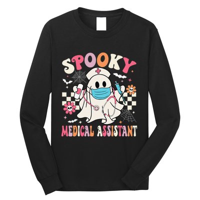 Groovy Spooky Medical Assistant Cute Halloween Med Assistant Long Sleeve Shirt