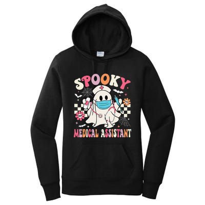 Groovy Spooky Medical Assistant Cute Halloween Med Assistant Women's Pullover Hoodie