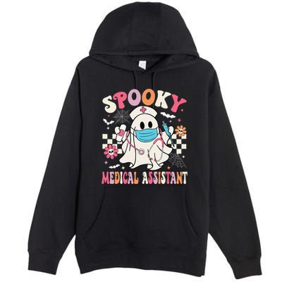 Groovy Spooky Medical Assistant Cute Halloween Med Assistant Premium Pullover Hoodie