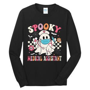 Groovy Spooky Medical Assistant Cute Halloween Med Assistant Tall Long Sleeve T-Shirt