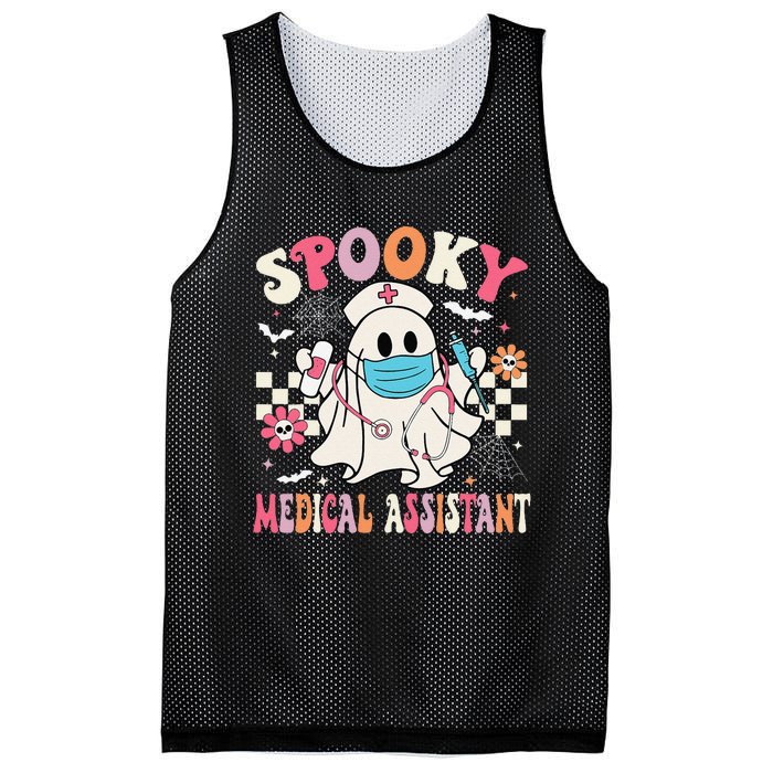 Groovy Spooky Medical Assistant Cute Halloween Med Assistant Mesh Reversible Basketball Jersey Tank