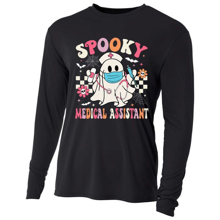 Groovy Spooky Medical Assistant Cute Halloween Med Assistant Cooling Performance Long Sleeve Crew