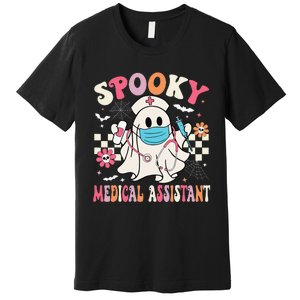 Groovy Spooky Medical Assistant Cute Halloween Med Assistant Premium T-Shirt