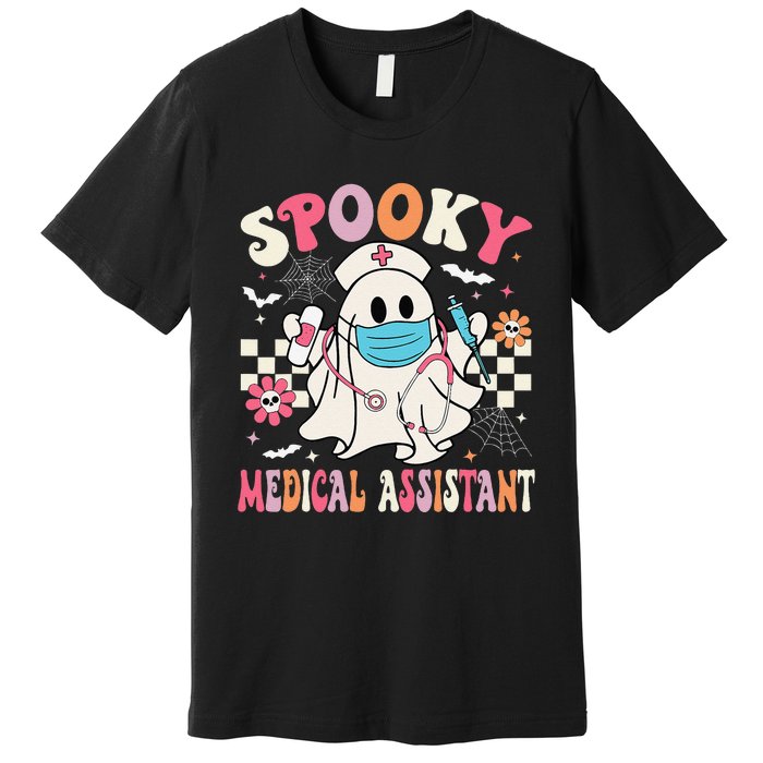 Groovy Spooky Medical Assistant Cute Halloween Med Assistant Premium T-Shirt