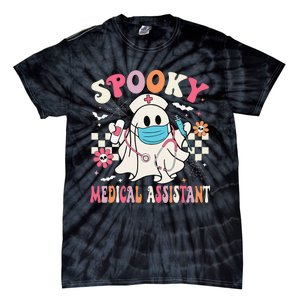 Groovy Spooky Medical Assistant Cute Halloween Med Assistant Tie-Dye T-Shirt