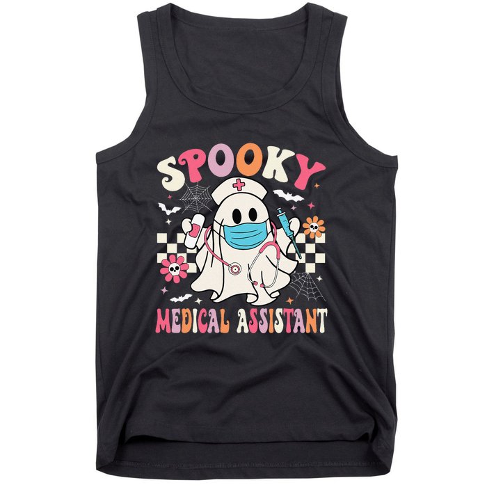 Groovy Spooky Medical Assistant Cute Halloween Med Assistant Tank Top