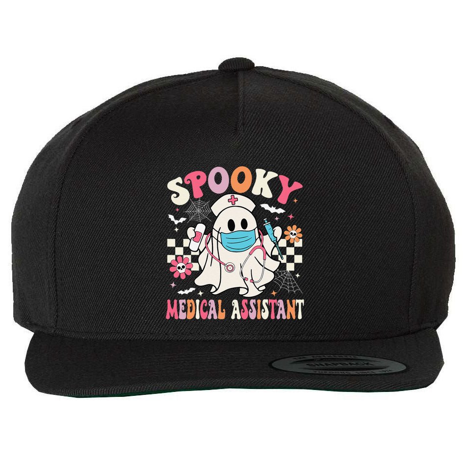Groovy Spooky Medical Assistant Cute Halloween Med Assistant Wool Snapback Cap