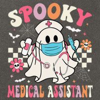 Groovy Spooky Medical Assistant Cute Halloween Med Assistant Cotton Canvas Backpack