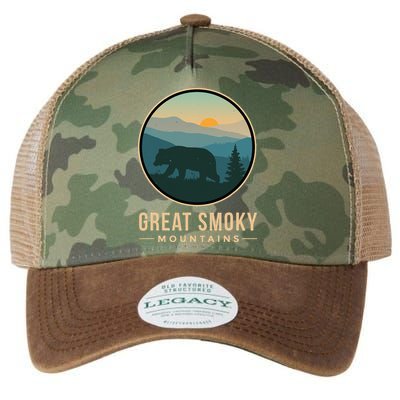 Great Smoky Mountains National Park Retro Bear Legacy Tie Dye Trucker Hat