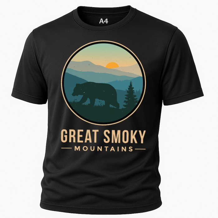 Great Smoky Mountains National Park Retro Bear Cooling Performance Crew T-Shirt