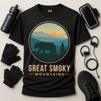 Great Smoky Mountains National Park Retro Bear Cooling Performance Crew T-Shirt