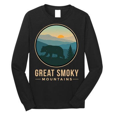Great Smoky Mountains National Park Retro Bear Long Sleeve Shirt