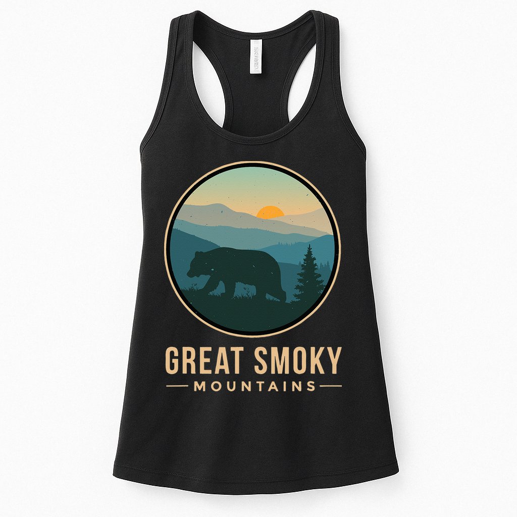 Great Smoky Mountains National Park Retro Bear Womens Tank Top