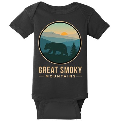 Great Smoky Mountains National Park Retro Bear Baby Bodysuit