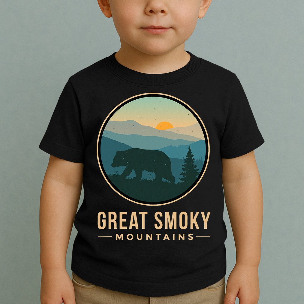 Great Smoky Mountains National Park Retro Bear Toddler T-Shirt