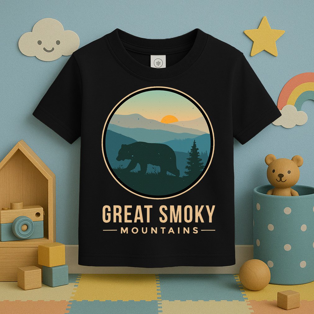 Great Smoky Mountains National Park Retro Bear Toddler T-Shirt