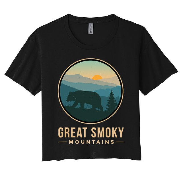 Great Smoky Mountains National Park Retro Bear Crop Top