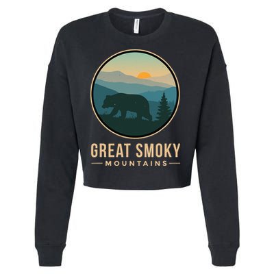 Great Smoky Mountains National Park Retro Bear Cropped Pullover Crew