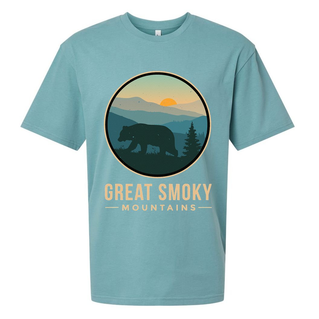 Great Smoky Mountains National Park Retro Bear Sueded Cloud Jersey T-Shirt