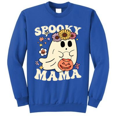 Groovy Spooky Mama Vibe Halloween Floral Ghost Spooky Season Gift Sweatshirt