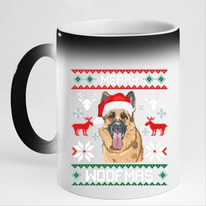 Ger Shepherd Merry Woofmas Gift Christmas Dog Gift 11oz Black Color Changing Mug