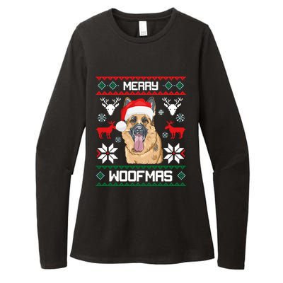 Ger Shepherd Merry Woofmas Gift Christmas Dog Gift Womens CVC Long Sleeve Shirt