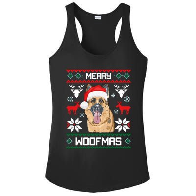 Ger Shepherd Merry Woofmas Gift Christmas Dog Gift Ladies PosiCharge Competitor Racerback Tank