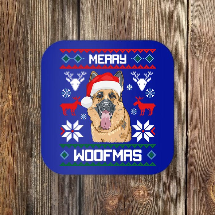 Ger Shepherd Merry Woofmas Gift Christmas Dog Gift Coaster