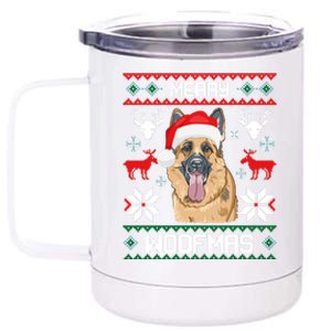 Ger Shepherd Merry Woofmas Gift Christmas Dog Gift 12 oz Stainless Steel Tumbler Cup