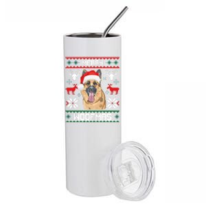 Ger Shepherd Merry Woofmas Gift Christmas Dog Gift Stainless Steel Tumbler