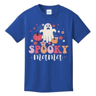 Groovy Spooky Mama Ghost Lover Halloween His/Her Gift Kids T-Shirt