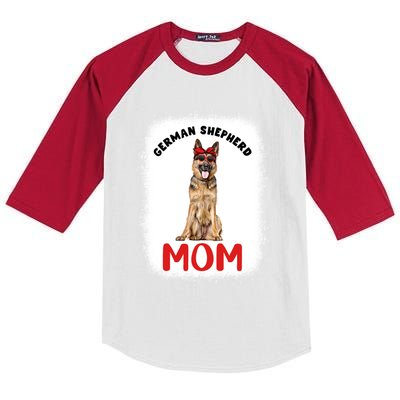 Ger Shepherd Mom Mama Dog Lover Owner Bleached Gsd Gift Kids Colorblock Raglan Jersey