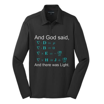 God Said Maxwell Equations Physics Mathematicians Silk Touch Performance Long Sleeve Polo