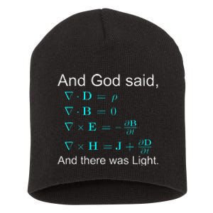 God Said Maxwell Equations Physics Mathematicians Short Acrylic Beanie