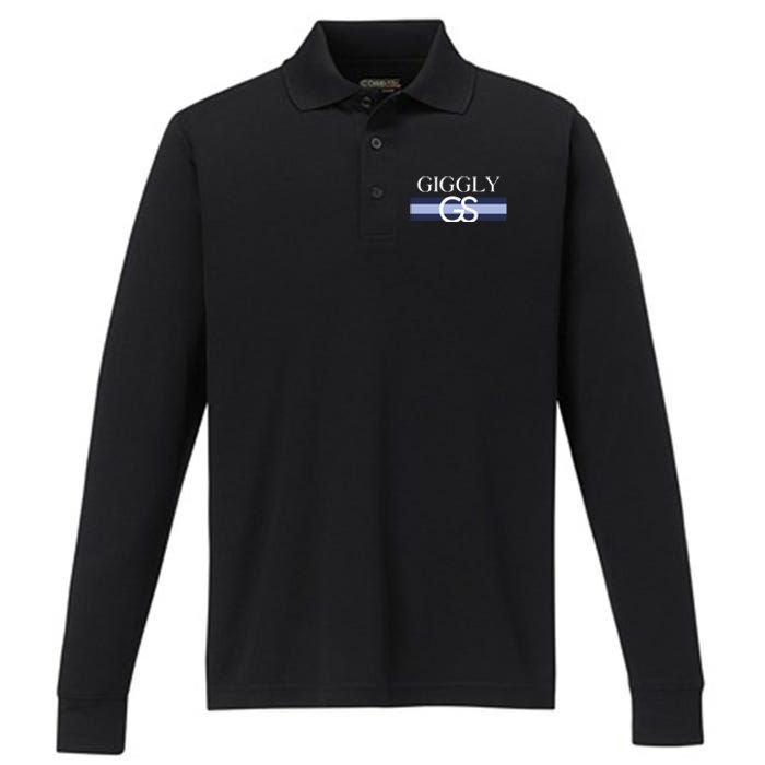 Giggly Squad Monogram Performance Long Sleeve Polo