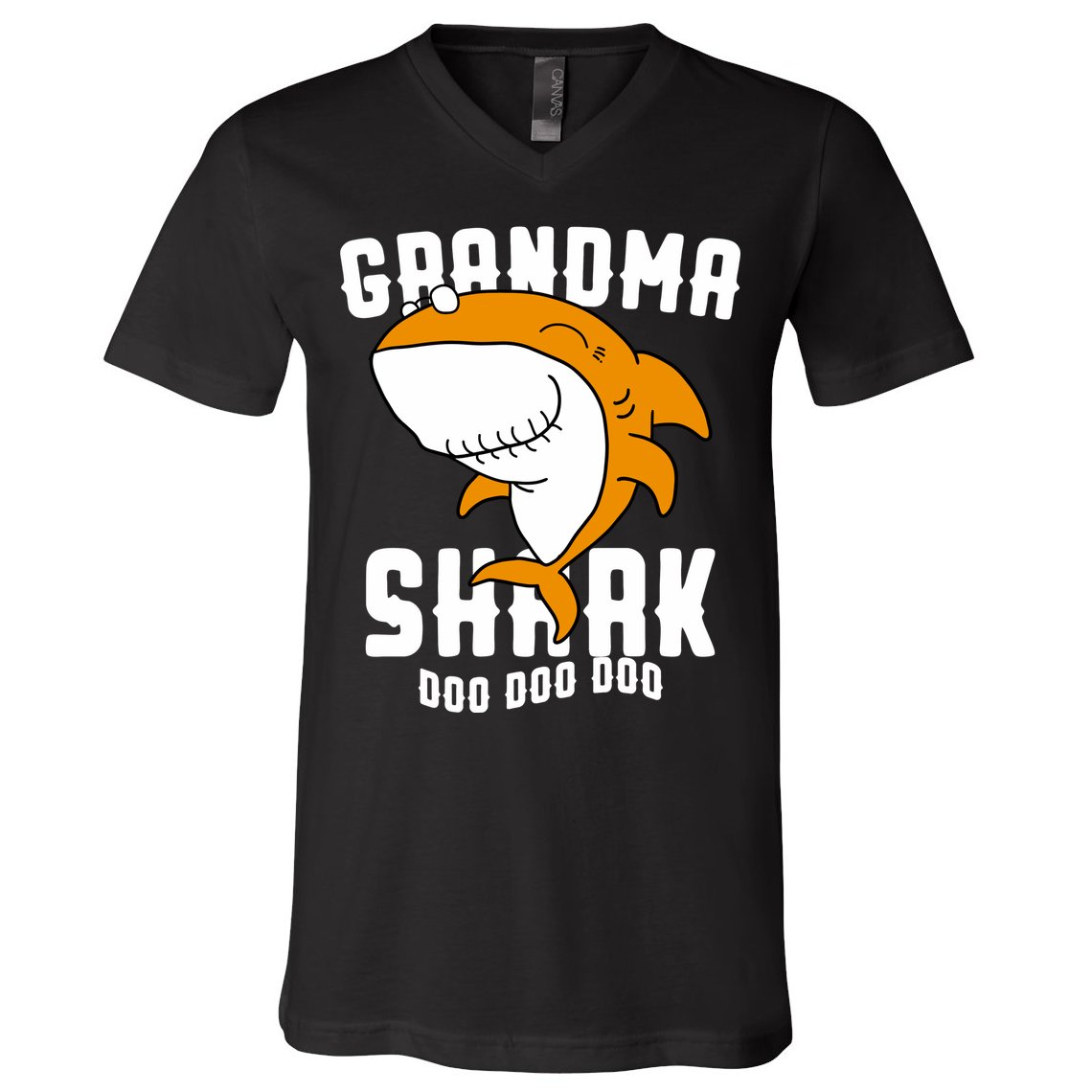 Grandma Shark Mommy Birthday Halloween Christmas V-Neck T-Shirt