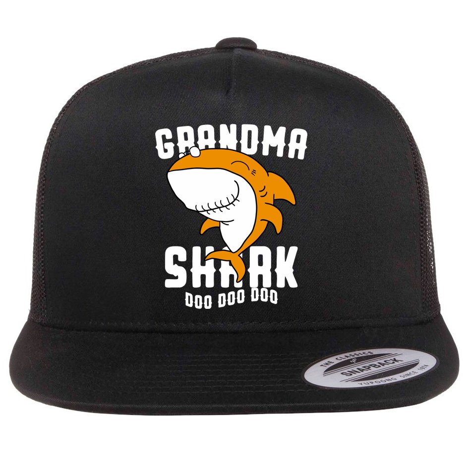 Grandma Shark Mommy Birthday Halloween Christmas Flat Bill Trucker Hat