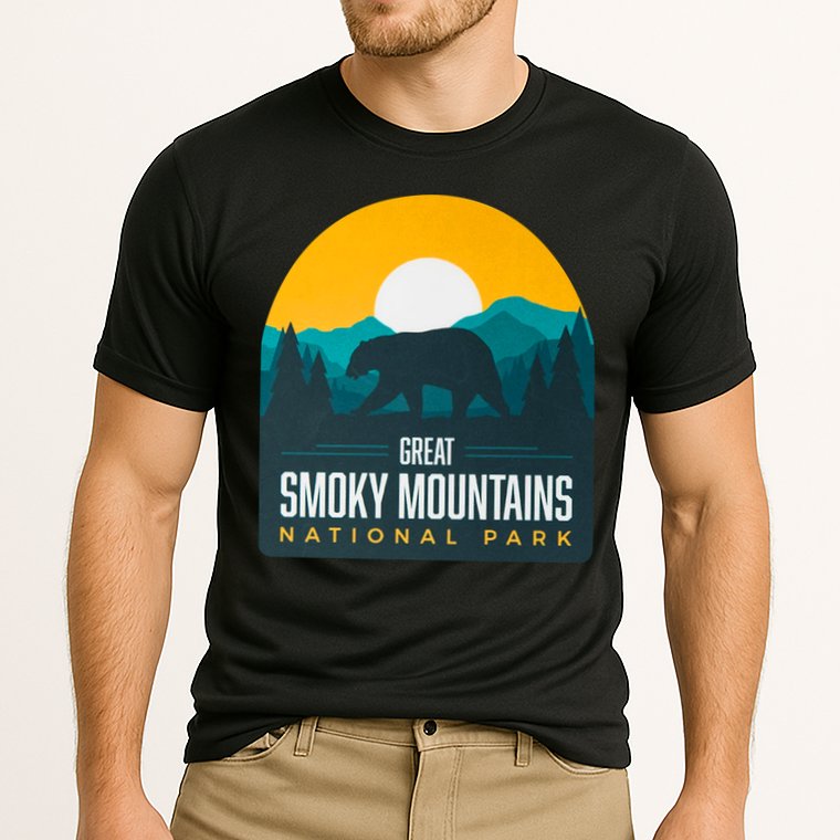 Great Smoky Mountains National Park Bear Hiking Souvenir Gift Cooling Performance Crew T-Shirt