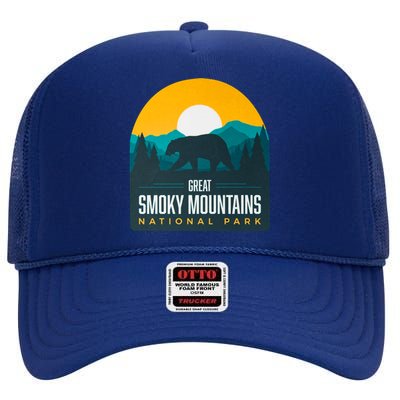 Great Smoky Mountains National Park Bear Hiking Souvenir Gift High Crown Mesh Back Trucker Hat